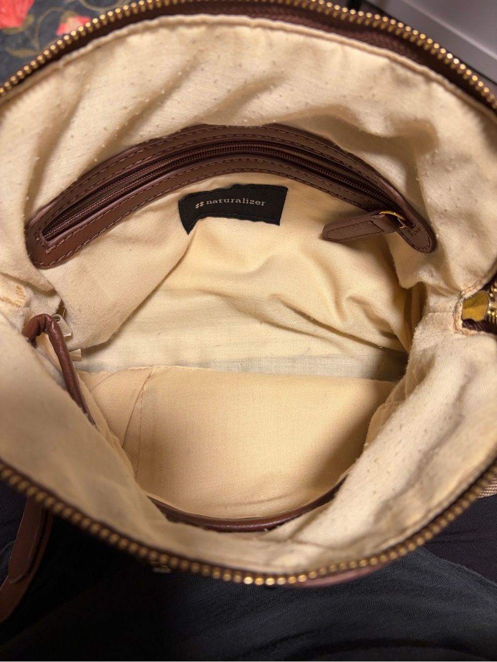 Naturalizer Beige Nylon Crossbody Bag with Gold Hardware - Picture 6 of 8